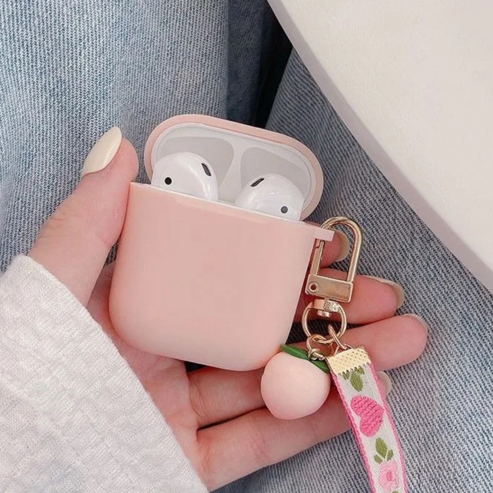 CUTE PINK PEACH AIRPOD CASE